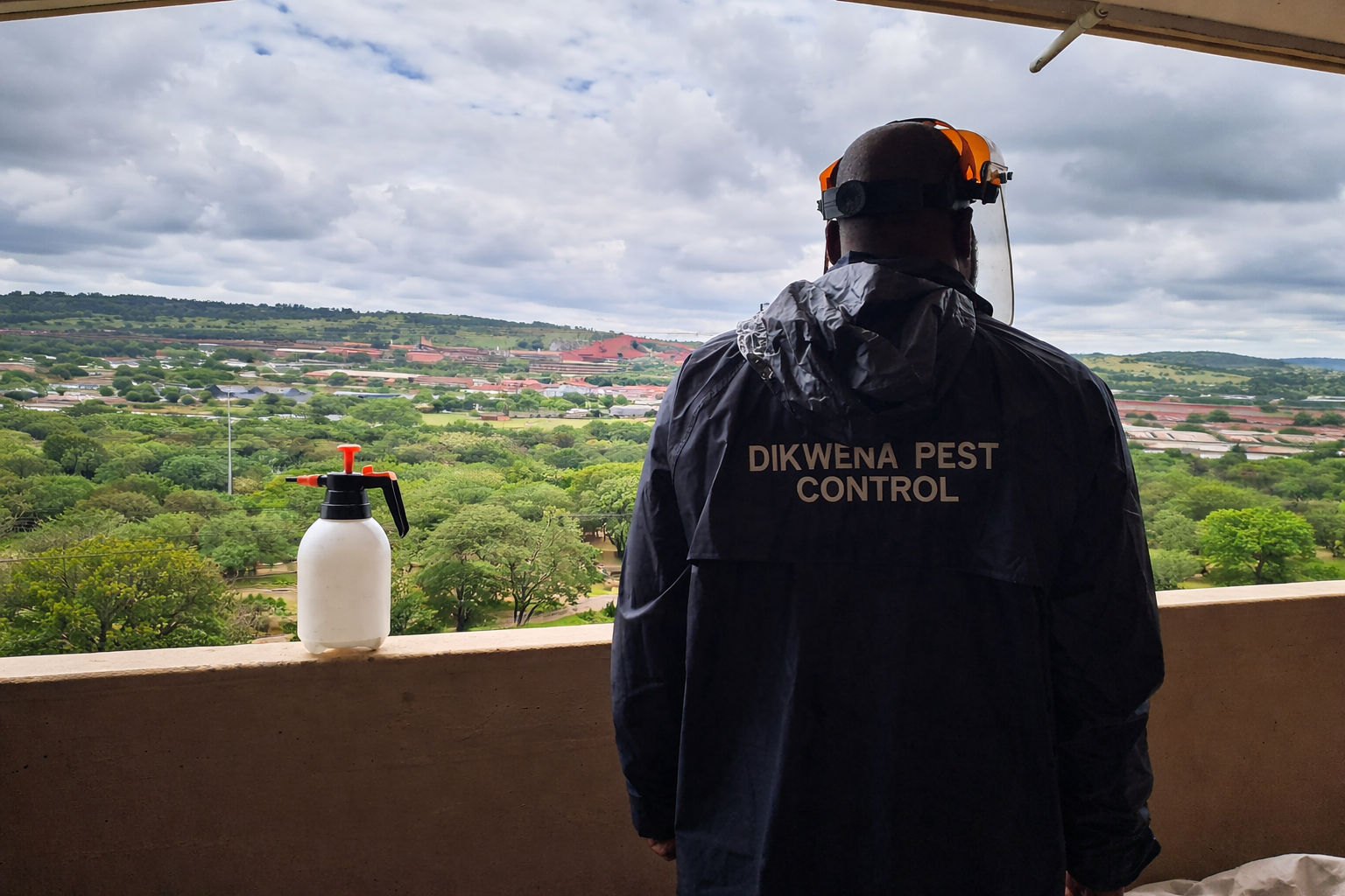 Pest control team in protective gear